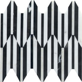 Emser Bizou 10"x12" Peak Mosaic 0.57"X5" Polished White/black