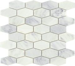 Emser Winter Frost 12"x12" Hexagon Wide Mosaic 1"X1" Winter frost