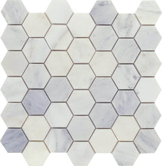 Emser Winter Frost 12"x12" Hexagon Mix Mosaic 2" Winter frost