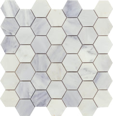 Emser Winter Frost 12"x12" Hexagon Mosaic 2" Winter frost