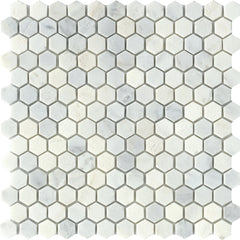Emser Winter Frost 12"x12" Hexagon Mosaic 1" Winter frost
