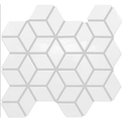 Daltile Color Wheel Retro 2" X 3" 3D Cube Glossy Arctic White