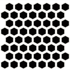 Daltile Color Wheel Mosaic 12" X 14" Hexagon Glossy Black