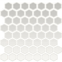 Daltile Color Wheel Mosaic 12" X 14" Hexagon Glossy Arctic White