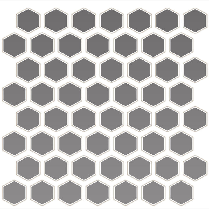 Daltile Color Wheel Mosaic 12" X 14" Hexagon Glossy Suede Gray