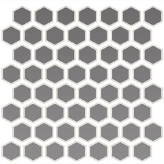 Daltile Color Wheel Mosaic 12" X 14" Hexagon Glossy Suede Gray