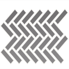Daltile Color Wheel Mosaic 1" X 3" Herringbone Glossy Suede Gray