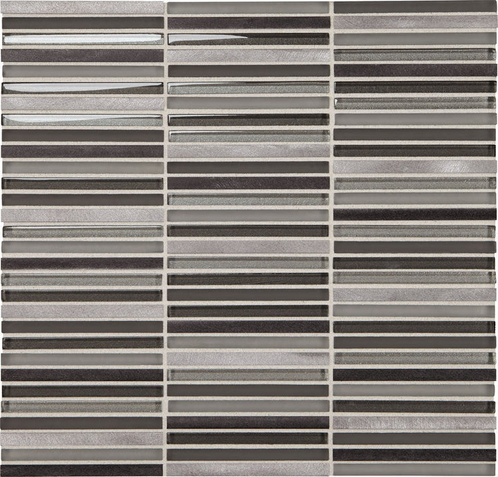 Daltile Fanfare Lucent Skies 12" X 12" Stacked Mosaic Twilight Gleam