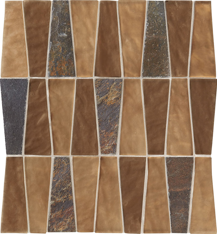 Daltile Fanfare Regal Pendant 11" X 12" Trapezoid Mosaic Duchess Gold