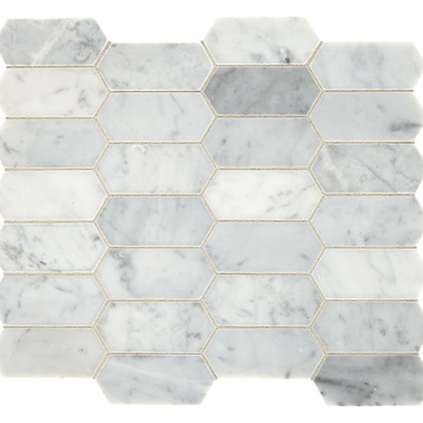 Daltile Marble 2" X 4" Elongated Hexagon Carrara White