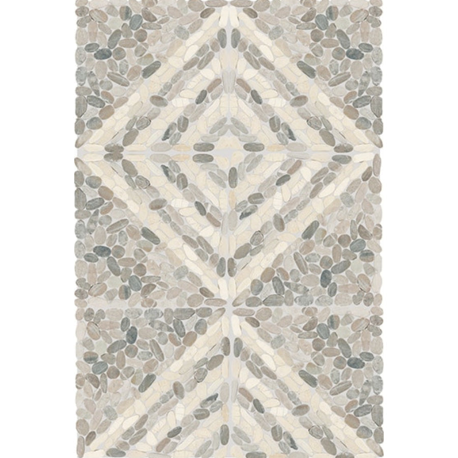 Daltile Pebble Oasis 12" X 12" Striped Pebble Coal