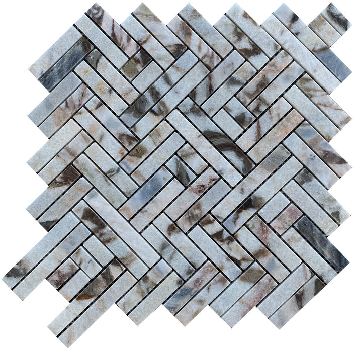 Emser Talento 12"x12" Trellis Mosaic Polished Oro