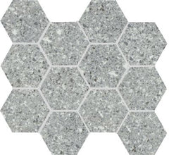 Emser Fragmento 10" X 12" Hexagon Mosaic 3" Matte  SM Silver