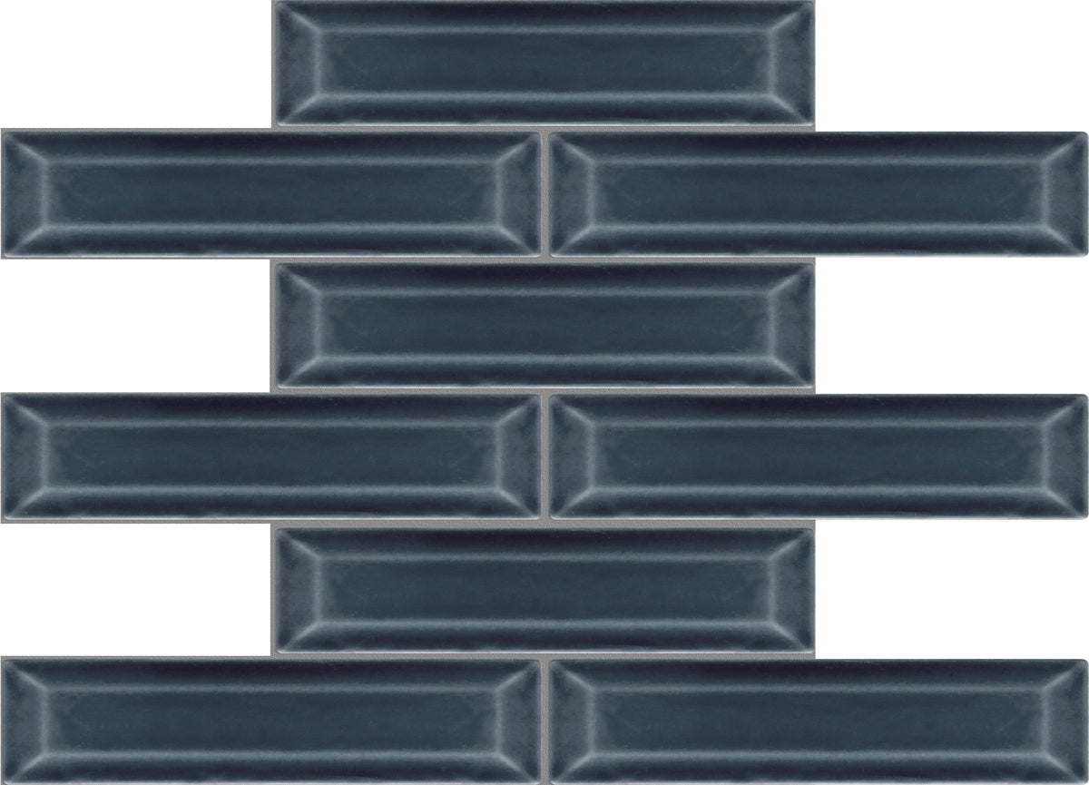 Emser Kinetic 11"x12" Beveled Mosaic 1.79"X7.68" Polished Blue