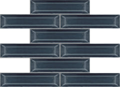 Emser Kinetic 11"x12" Beveled Mosaic 1.79"X7.68" Polished Blue