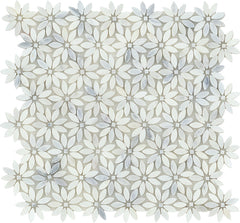 Emser Winter Frost 12"x13" Daisy Mosaic 0.33"x0.83" Winter frost