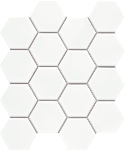 Emser Catch 10" X 12" Hexagon Mosaic 3" Glossy  Ice 