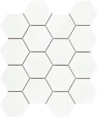 Emser Catch 10" X 12" Hexagon Mosaic 3" Glossy  Ice 
